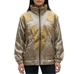Vintage Edelweiss‎ Ski Jacket Floral Rose Print Gold Women's Jacket